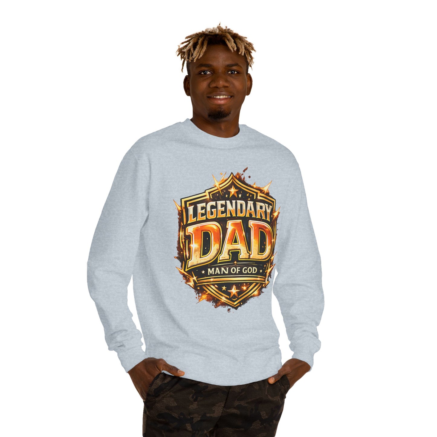 Legendary Dad Crewneck Sweatshirt - "Man of God" Graphic