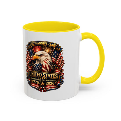 Patriotic Eagle Coffee Mug - United States 250th Anniversary 1776-2026