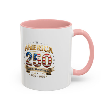 America 250 Coffee Mug — Patriotic 1776–2026 Anniversary Accent Mug
