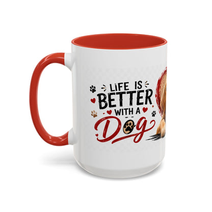 Pawsitive Vibes Coffee Mug - "Wag More, Worry Less" Dog Lover Accent Mug