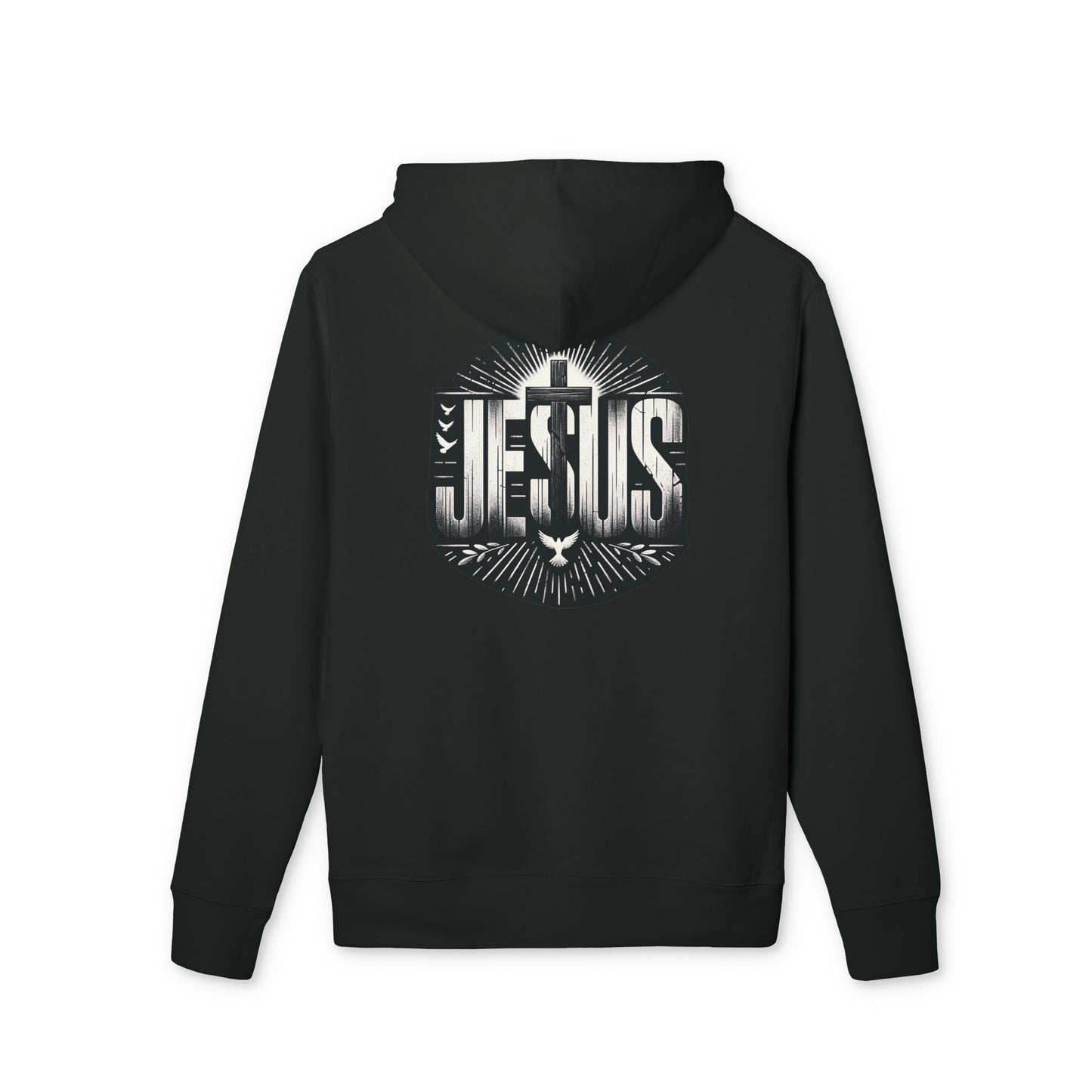Christian Jesus Graphic Hoodie — Faith Cross & Dove Design