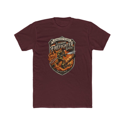 Firefighter Badge T-Shirt — Legendary Firefighter Status Graphic Tee