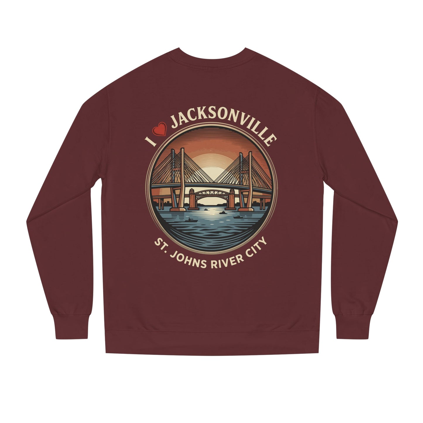 Jacksonville Crewneck Sweatshirt — I  Jacksonville St. Johns River City Graphic