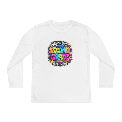 Second Grade Long Sleeve Tee — "Watch Out Second Grade Here I Come" Youth Shirt