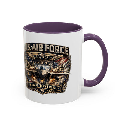 U.S. Air Force Accent Coffee Mug — "Ready to Strike" Military Aviation Gift