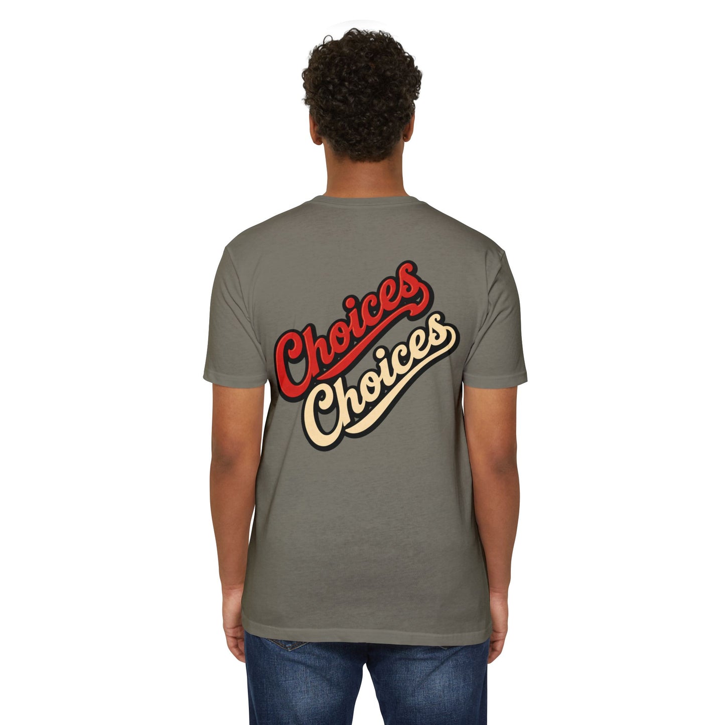 Choices Script T-Shirt — Retro Double-Word Graphic Tee