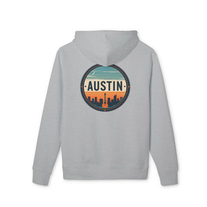 Austin Skyline Hoodie — Retro Sunset Cityscape Pullover