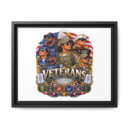 Veterans Tribute Matte Canvas Framed Wall Art