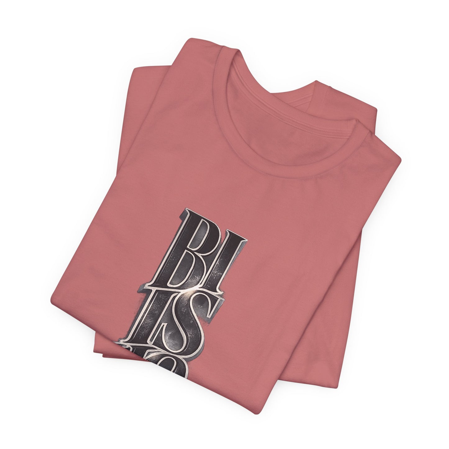 Bishop Vertical Script Tee — Vintage Gothic Lettering T-Shirt