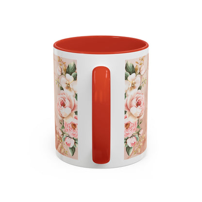Mother's Heart Floral Accent Coffee Mug – “A Mother's Heart…Where Love Speaks the Loudest” (11/15oz)