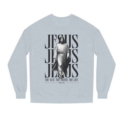 Jesus Graphic Sweatshirt — 'The Way The Truth The Life' Christian Crewneck