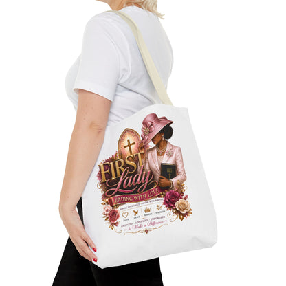 First Lady Tote Bag — Faithful Church Lady Floral Churchgoing Purse