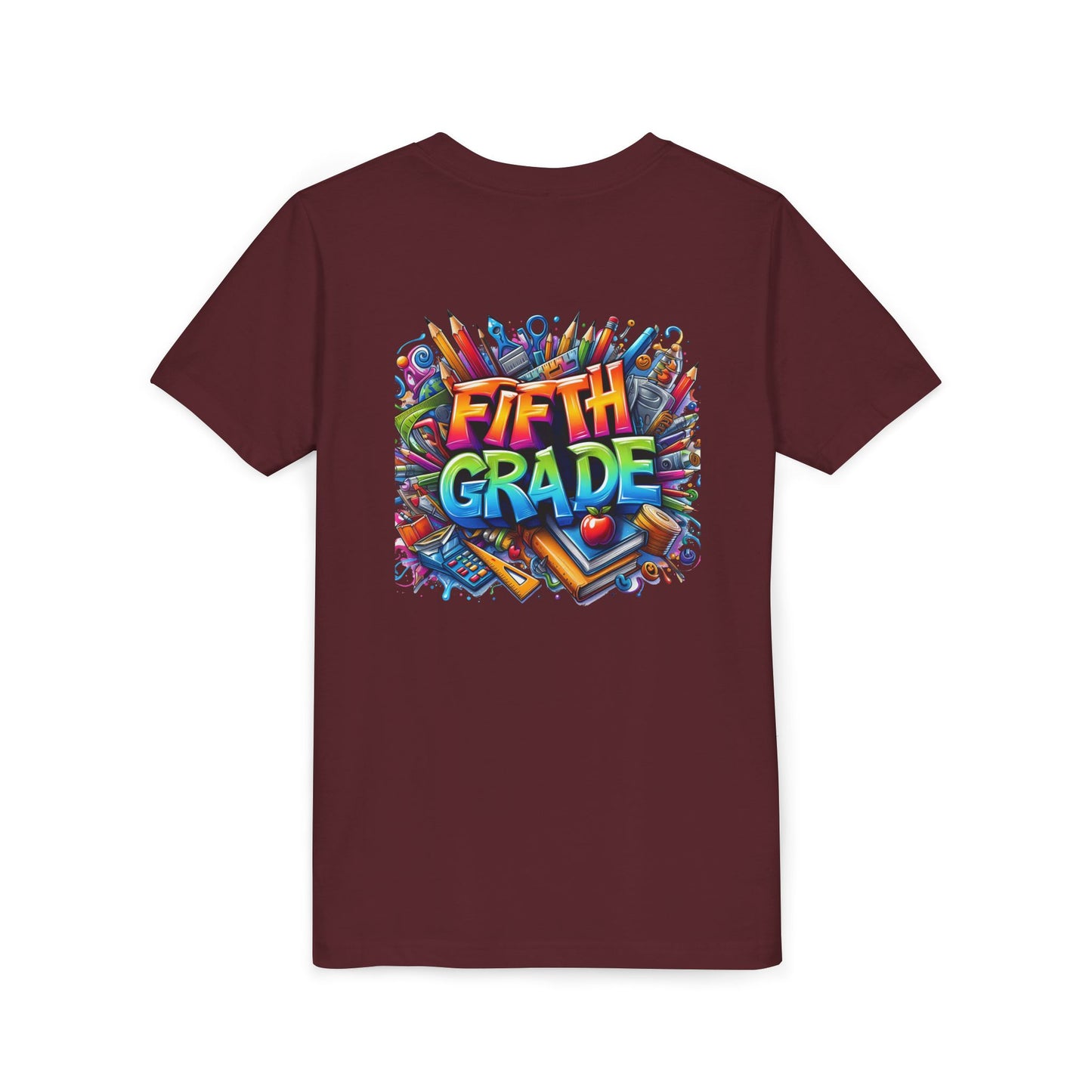 Fifth Grade Kid's Tee - Colorful School Supplies Back to School T-Shirt