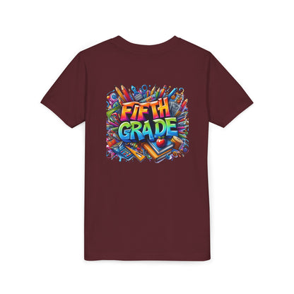 Fifth Grade Kid's Tee - Colorful School Supplies Back to School T-Shirt