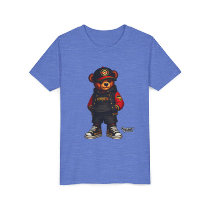 Kids Teddy Bear Streetwear Tee — 'Strength' Graphic Youth T-Shirt