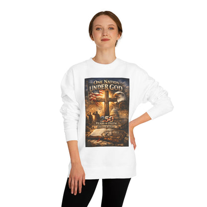 Patriotic Christian Sweatshirt — "One Nation Under God" 25 Years of Faith Crewneck