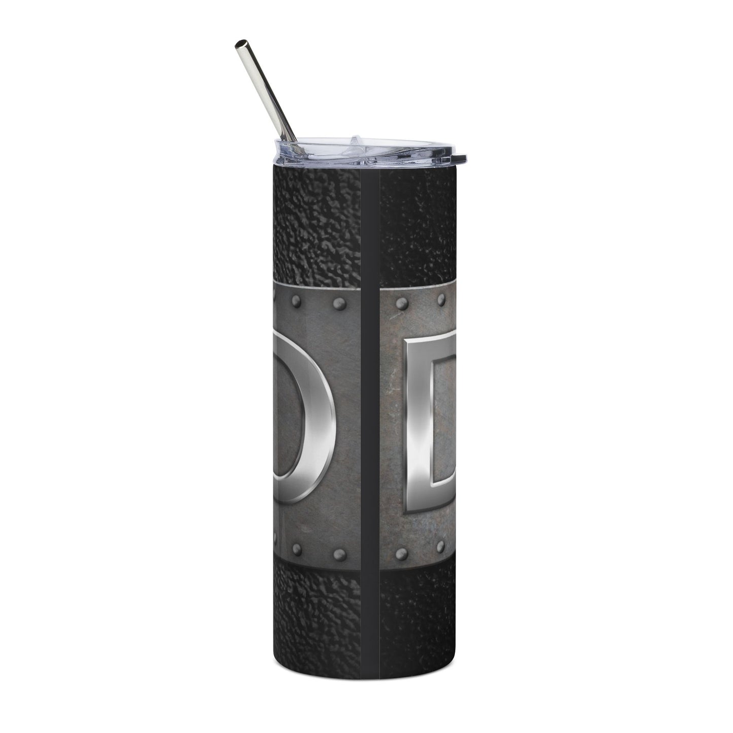 Steel Rivet Monogram Tumbler — 20oz Stainless Insulated Cup (Letter A/D)