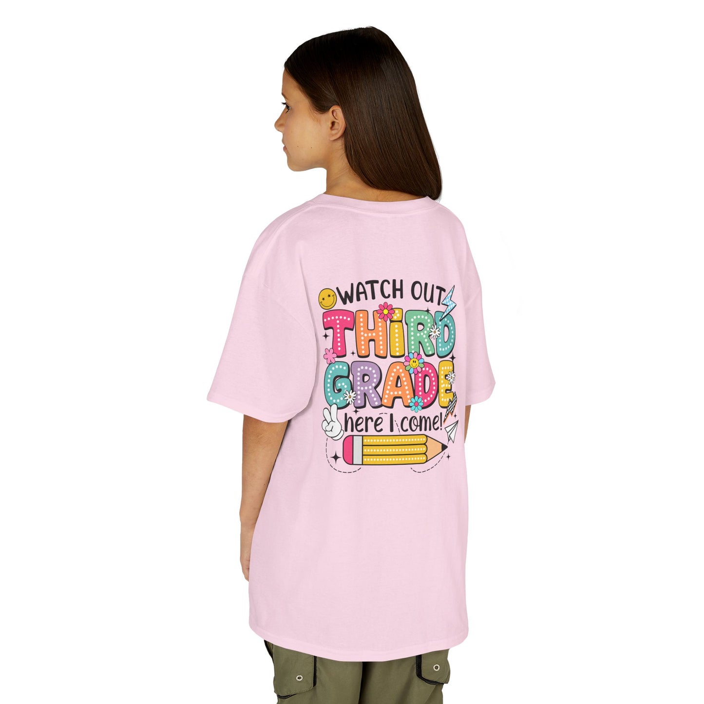 Third Grade Back to School Kids Tee — "Watch Out Third Grade Here I Come"