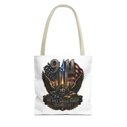 9/11 Memorial Tote Bag — "We Will Never Forget" Tribute Tote