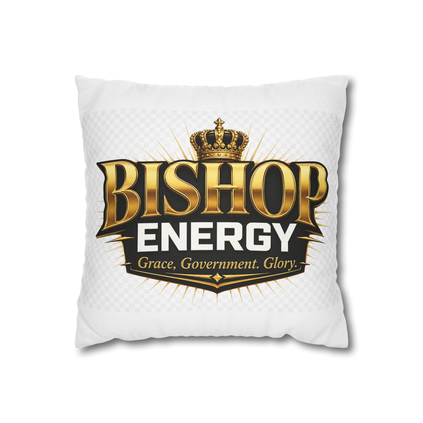 Bishop Energy Decorative Pillowcase — 'BISHOP ENERGY' Crown Logo
