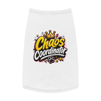 Chaos Coordinator Pet Tank Top — Cute Crown Paw Graphic Dog & Cat Tee