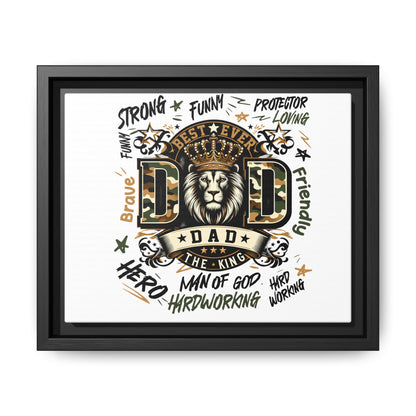 Framed Matte Canvas 'Best Ever DAD' Wall Art – Lion King Design, Father’s Day Gift