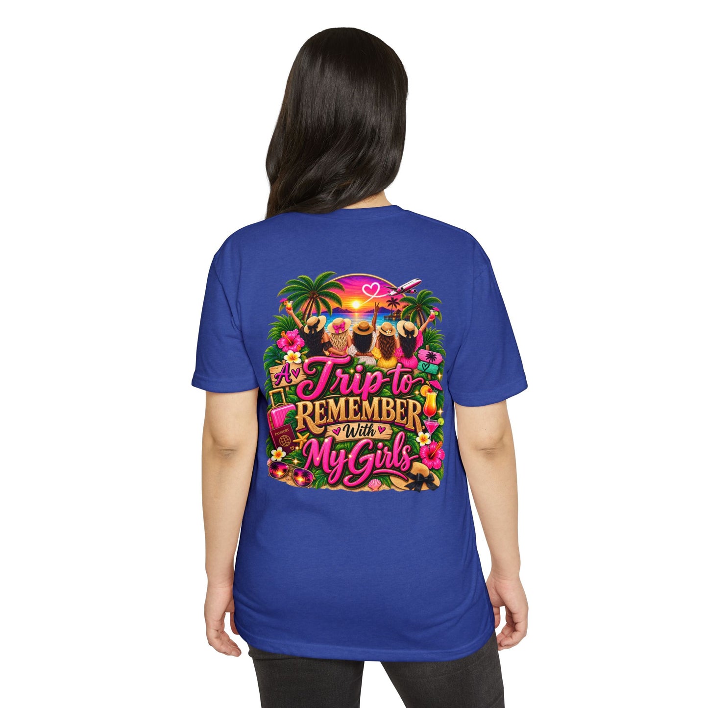 T-Shirt — 'A Trip to Remember With My Girls' Tropical Bachelorette/Besties Tee