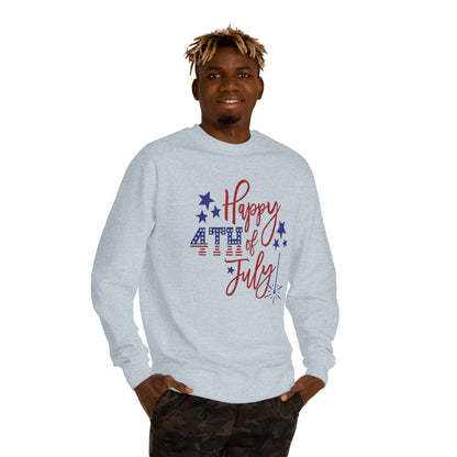 Happy 4th of July Sweatshirt — Patriotic Stars & Fireworks Crewneck