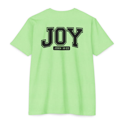 Joy T-Shirt – Christian Scripture John 16:22 College-Style Tee