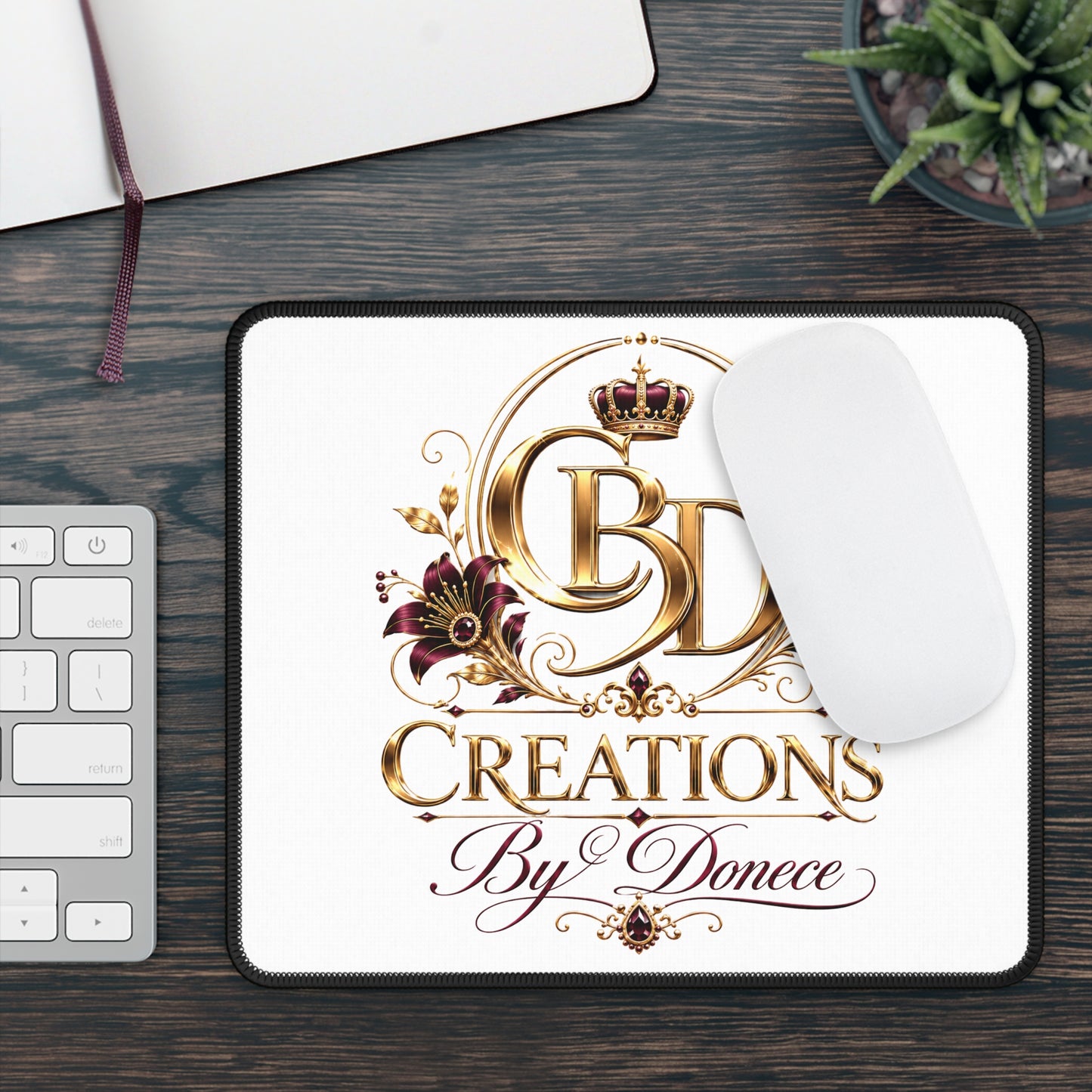 Gaming Mouse Pad — Elegant 'BD Creations By Donece' Logo Desk Mat