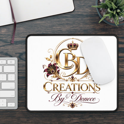 Gaming Mouse Pad — Elegant 'BD Creations By Donece' Logo Desk Mat