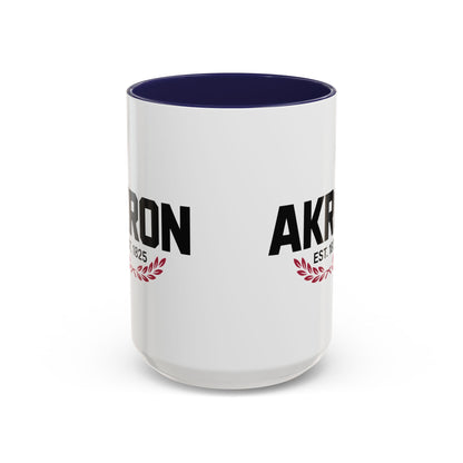 Akron Est. 1825 Accent Coffee Mug — Vintage City Pride Ceramic Mug