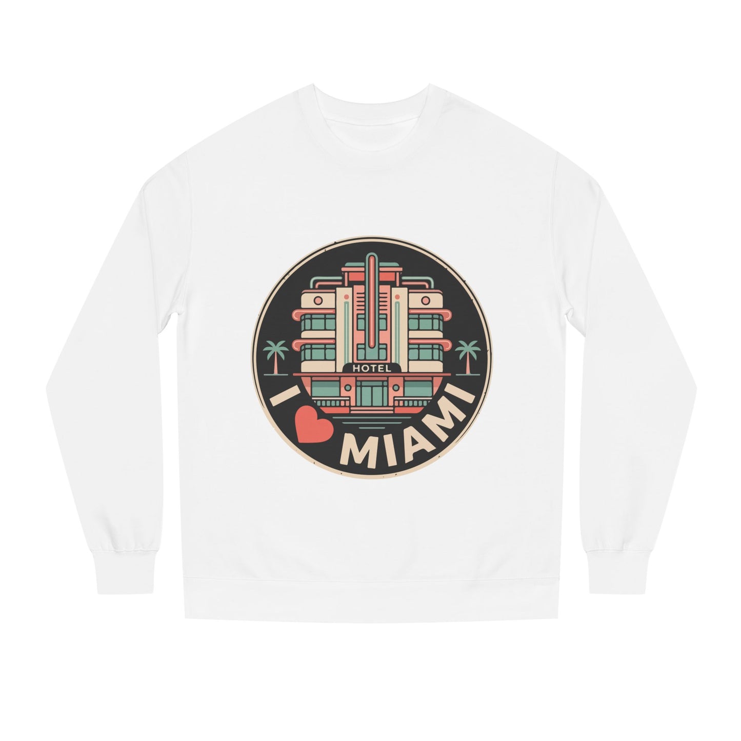 Miami Art Deco Sweatshirt — I Love Miami Vintage Hotel Crewneck