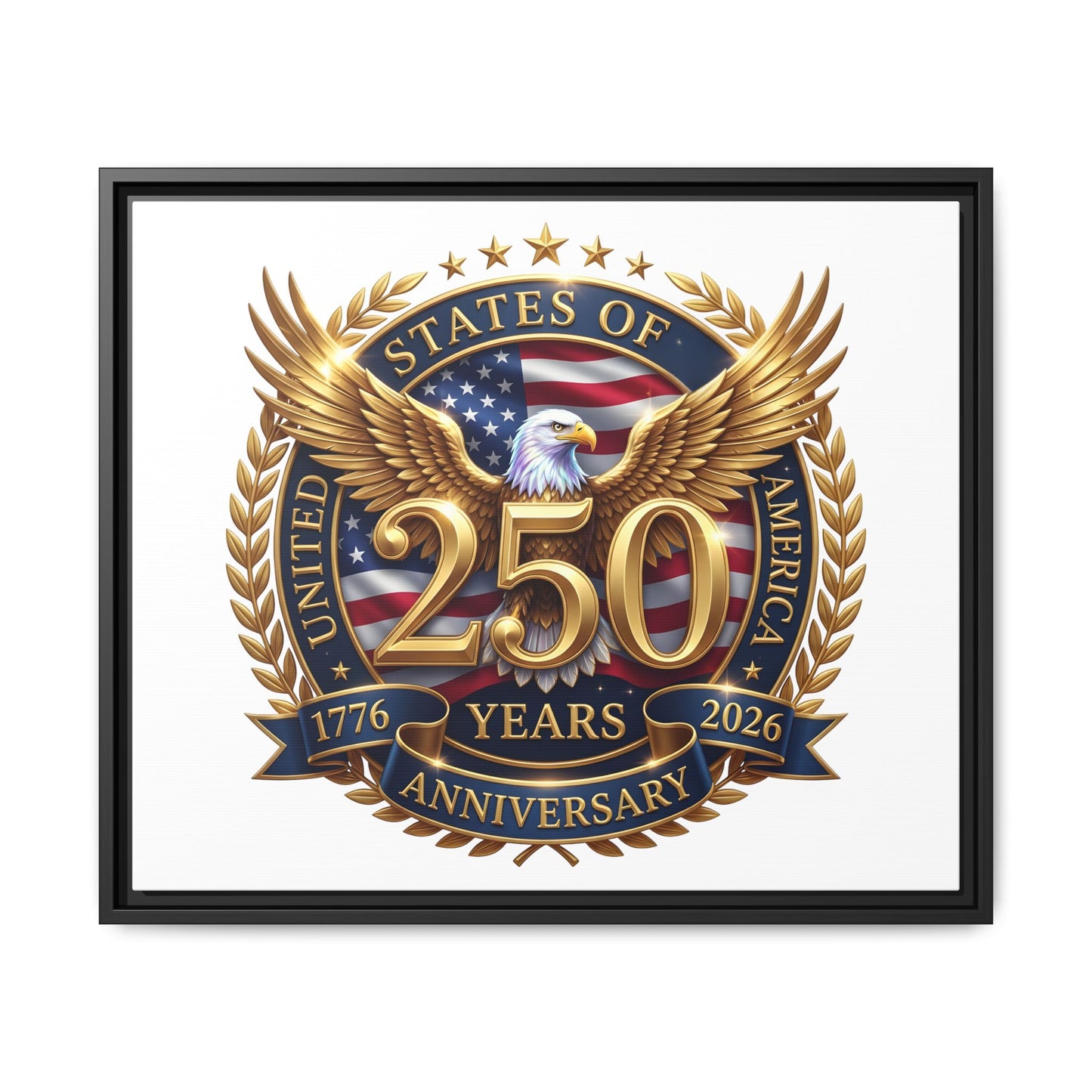 250th United States Anniversary Framed Canvas Print
