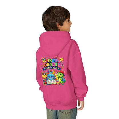 First Grade Hoodie - "First Grade Ready To Rule" Kids Back-to-School Sweatshirt