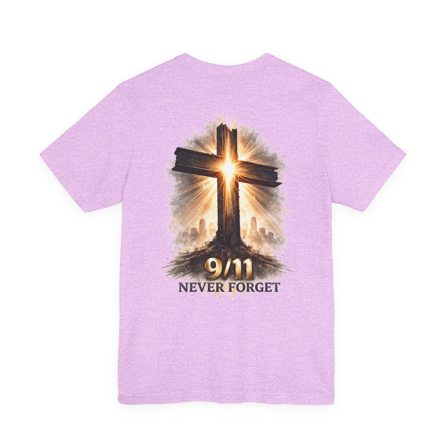 9/11 Never Forget T‑Shirt - Cross Memorial Tee