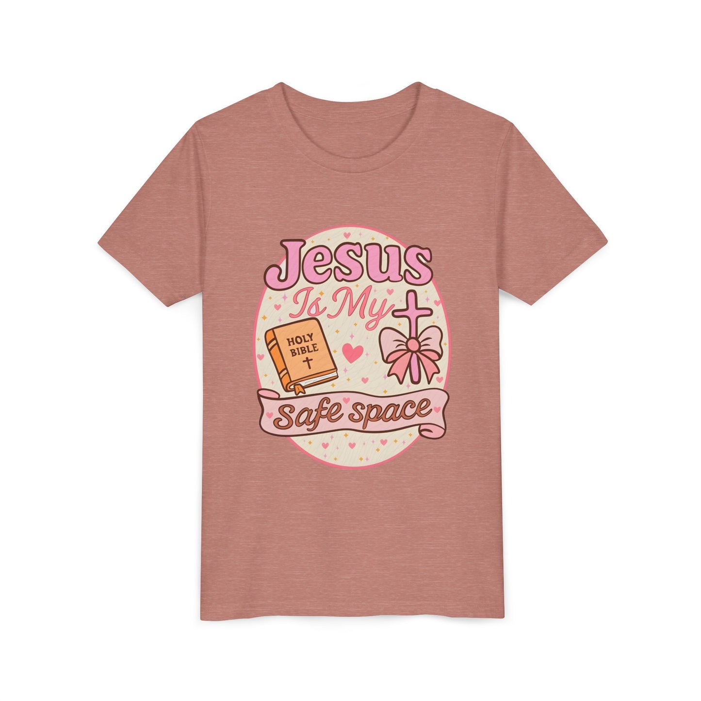 Youth Tee — "Jesus Is My Safe Space" Christian Kids T-Shirt