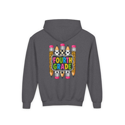 Fourth Grade Kids Hoodie — Colorful Pencil School Sweatshirt