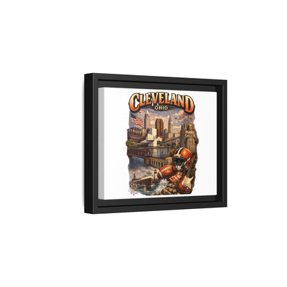 Cleveland Ohio Collage Framed Canvas Print