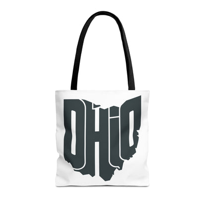 Ohio State Outline Tote Bag — Retro Ohio Text Graphic Tote