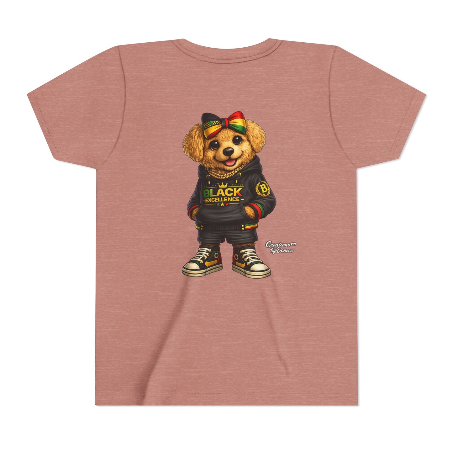 Youth Tee — Rasta Teddy "Black Excellence" Graphic Shirt