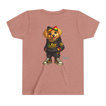 Youth Tee — Rasta Teddy "Black Excellence" Graphic Shirt
