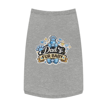 Pet Tank Top — “Dad’s Fur Baby” Cute Paw-Print Dog/Cat Shirt for Father’s Day & Pet Parents
