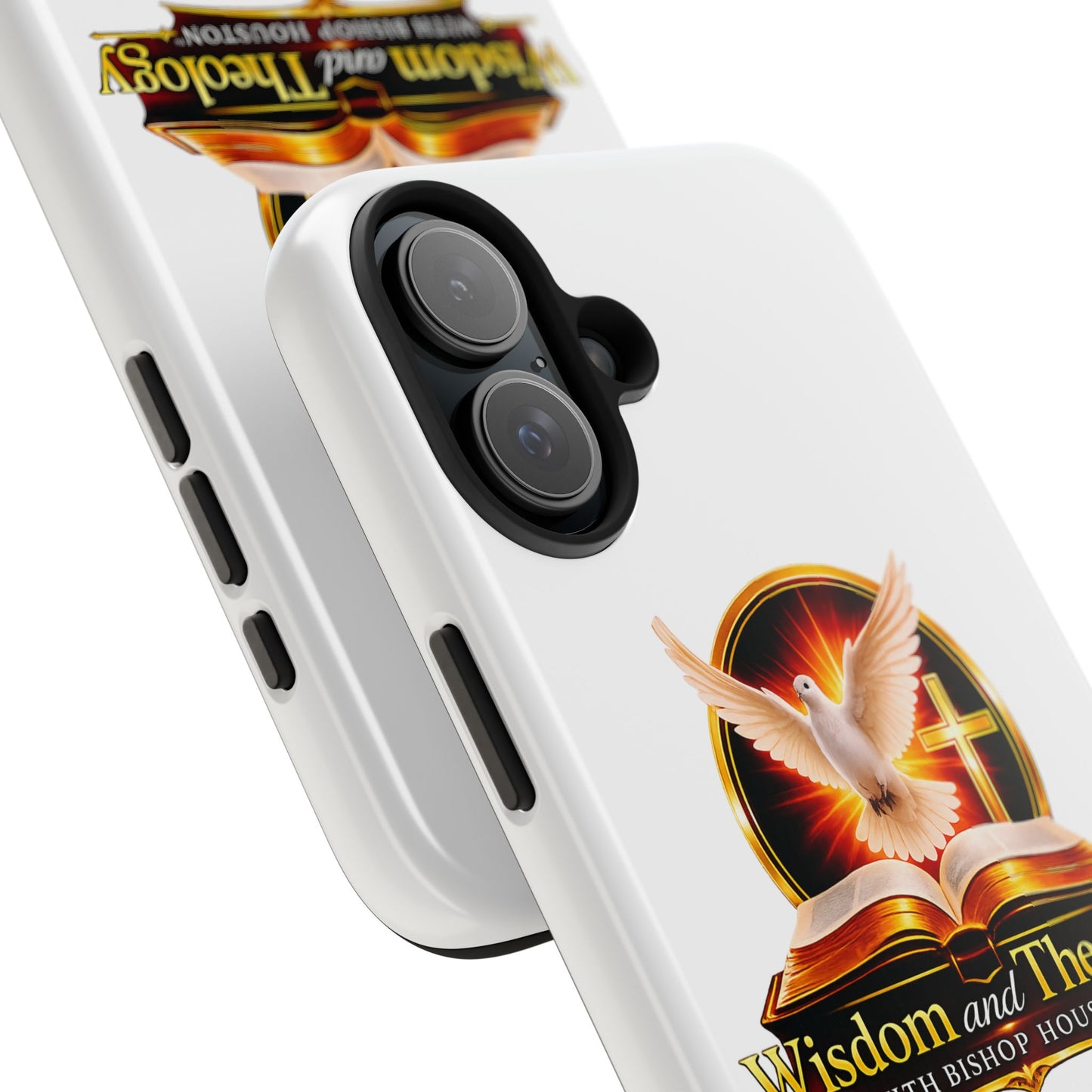 Wisdom and Theology Tough Phone Case — Christian Dove & Cross Design