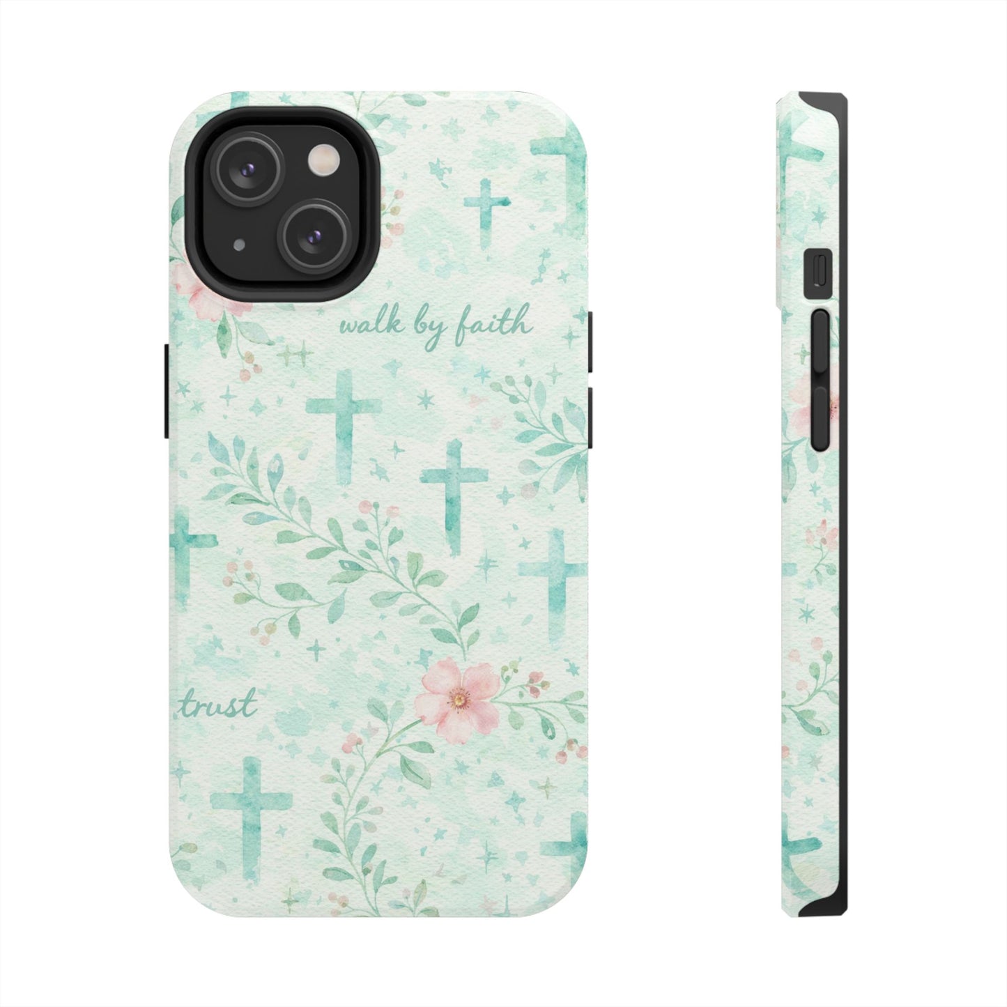 Walk By Faith Phone Case | Christian floral iPhone Case
