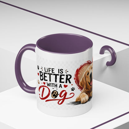 Pawsitive Vibes Coffee Mug - "Wag More, Worry Less" Dog Lover Accent Mug