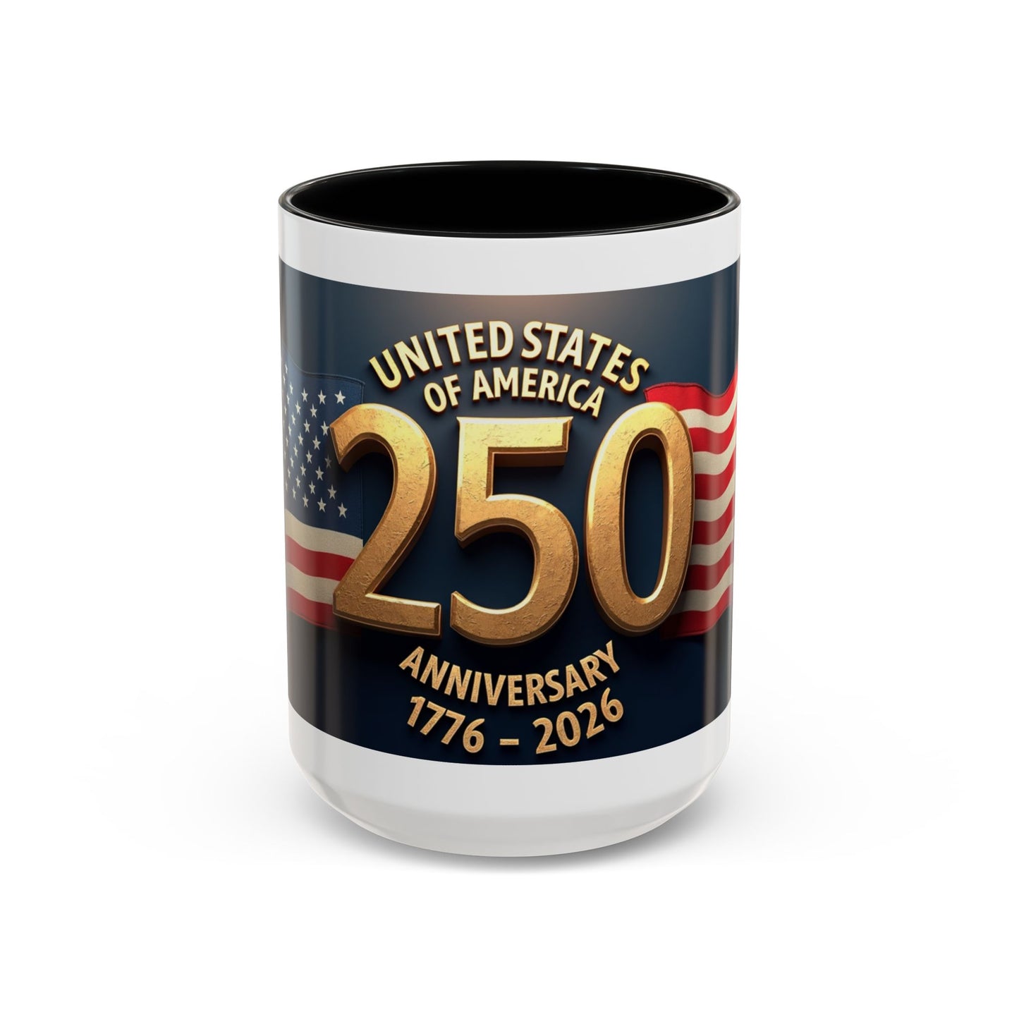 250th Anniversary Coffee Mug — United States of America 1776–2026 Patriotic Accent Mug