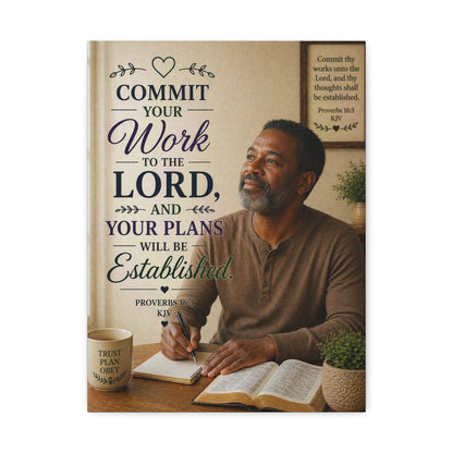 Inspirational Scripture Canvas — "Commit Your Work to the Lord" Wall Art