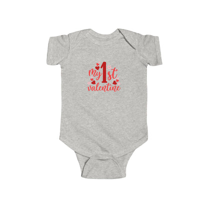Baby Bodysuit — "My 1st Valentine" Infant Valentine Onesie