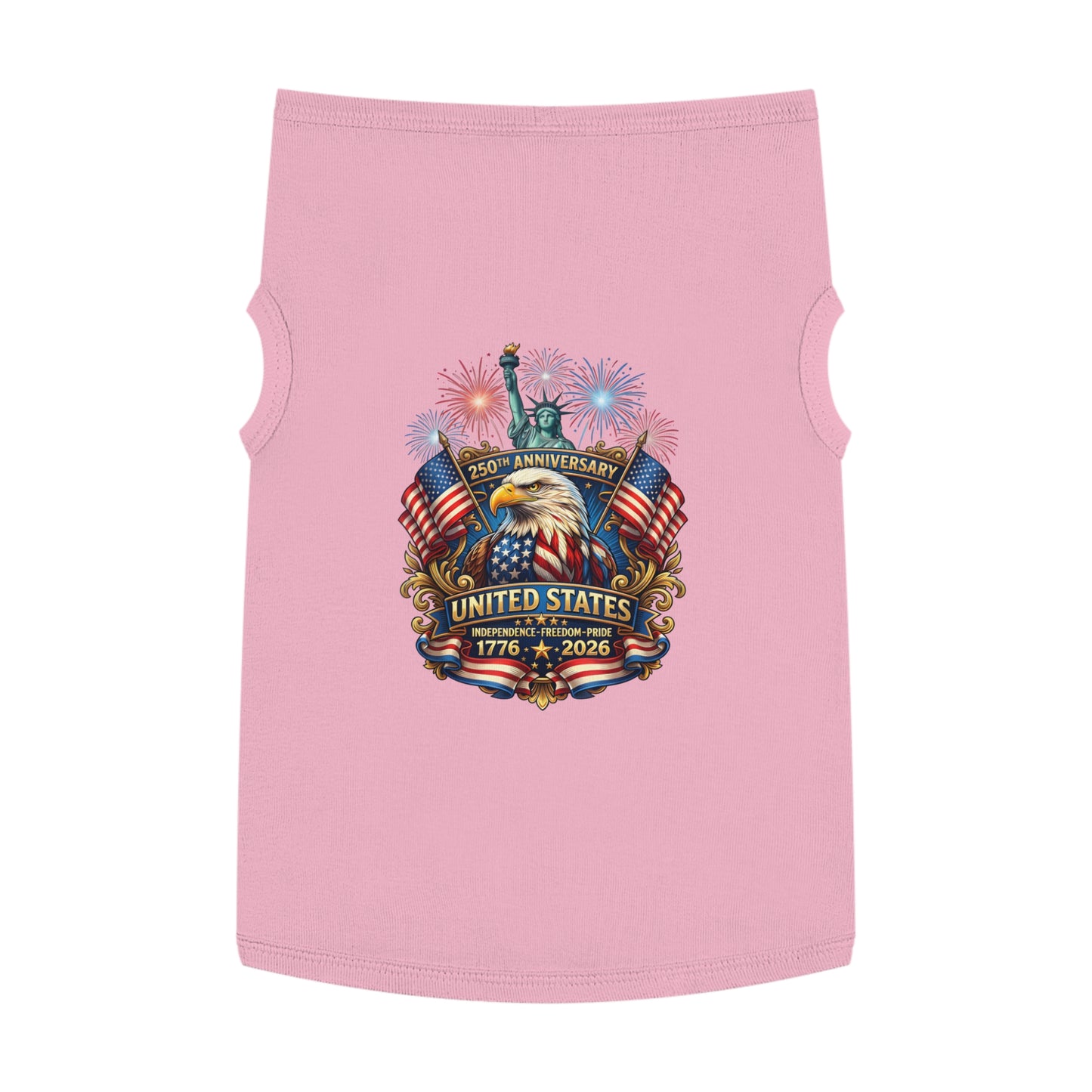 Patriotic Pet Tank — "United States 250th Anniversary 1776–2026" Dog Tank Top